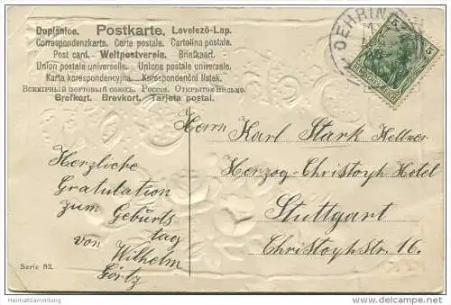 Behüt dich Gott - Prägedruck - Gebrauchsspuren gel. 1907