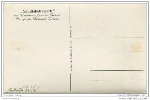 Niederfinow - Schiffshebewerk - Foto-AK 1933