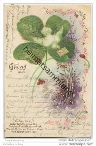 Blumen - Klee - Taube - Marienkäfer