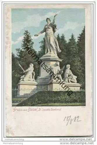 Gruss aus Basel - St. Jacobs Denkmal 1902