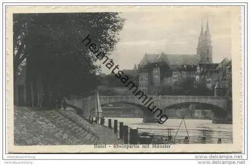 Basel - Rheinpartie mit Münster 20er Jahre