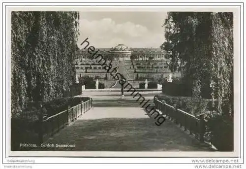 Potsdam - Schloss Sanssouci - Foto-AK ca. 1930