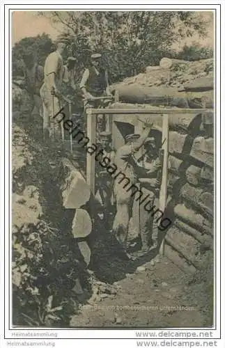 Militär - Soldaten beim Bau von bombensichern Unterständen