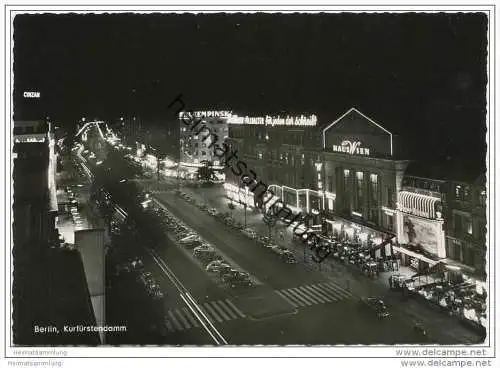 Berlin - Kurfürstendamm bei Nacht - Foto-AK Grossformat