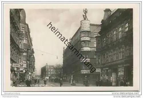 Gleiwitz - Wilhelmstrasse - Foto-AK ca. 1930