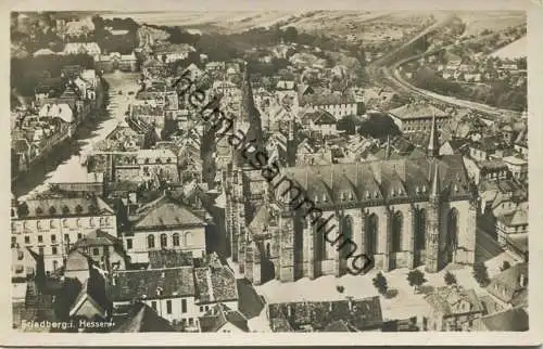 Friedberg in Hessen - Foto-AK - Flugzeugaufnahme der Südwestdeutschen Luftverkehrs AG Frankfurt