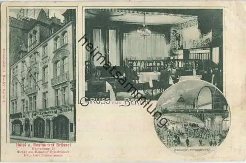 Gruss aus Berlin - Hotel und Restaurant Brüssel Georgenstrasse 29 direkt am Bahnhof Friedrichstrasse