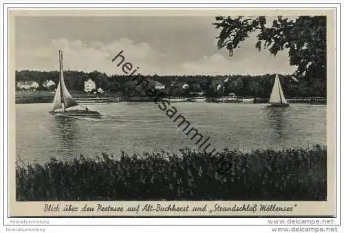 Blick über den Peetzsee auf Alt-Buchhorst und Strandschloss Möllensee ca. 1930