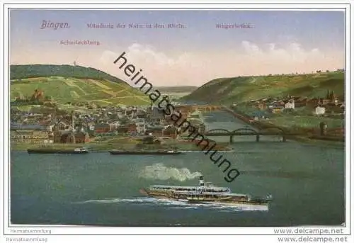 Bingen - Mündung der Nahe in den Rhein ca. 1920