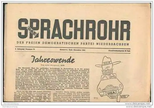 Das Sprachrohr - Zeitung der freien demokratischen Partei Niedersachsen - Dezember 1952