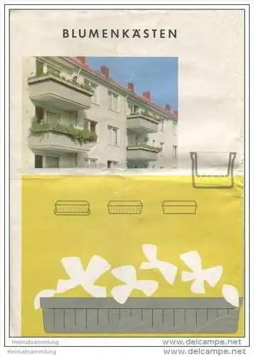 Fulgurit - Blumengefässe - Faltblatt mit vielen Abbildungen sowie Preisliste 1958 - Fulgurit-Vertriebsgesellschaft Luthe