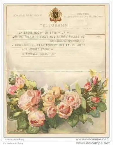 Royaume de Belgique - Koninkrijk Belgie - Telegramm - Telegram 50er Jahre