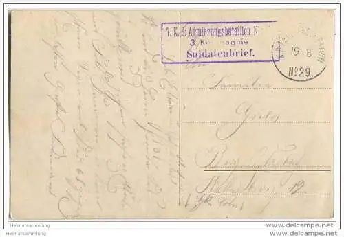 La Pommeraye - Briefstempel 7.K.S. Armierungsbataillon Nord Soldatenbrief