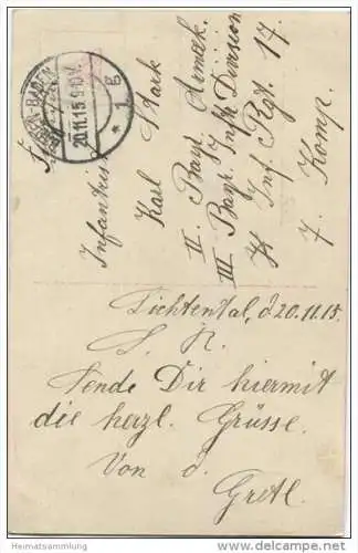 Wenn Deutschlands Siegesfahnen wehen - Feldpost gel. 1915