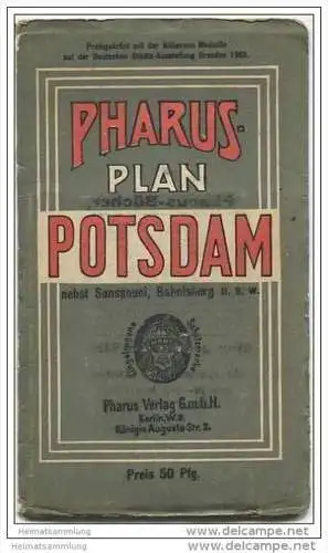 Pharus-Plan ca. 1910 - Potsdam nebst Sanssouci, Babelsberg u.s.w. im Maßstab 1:16840