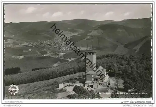 Hohe Bracht mit Blick auf Altenhundem - Luftaufnahme - Foto-AK