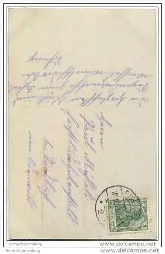 Neujahr - Junge an Strassenlaterne mit Zigarette in der Hand - Foto-AK