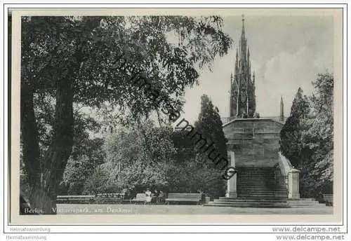 Berlin-Kreuzberg - Victoriapark am Denkmal - Foto-AK 30er Jahre