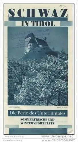 Schwaz in Tirol 30er Jahre - Faltblatt mit 12 Abbildungen