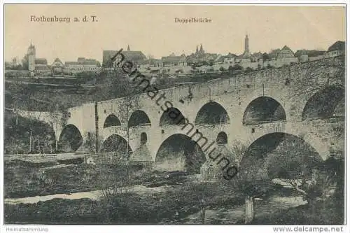 Rothenburg o. d. T. - Doppelbrücke - Graphische Verlags-Anstalt Dresden-Blasewitz gel. 1926