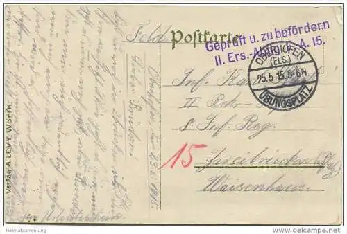 Oberhoffen-sur-Moder - Truppen-Übungsplatz Oberhofen im Elsass - Verlag Levy Wörth - Feldpost gel. 1915