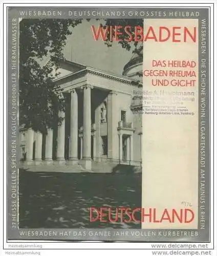 Wiesbaden 1932 - 16 Seiten mit 50 Abbildungen - beiliegend Hotel- und Gaststättenverzeichnis 16 Seiten