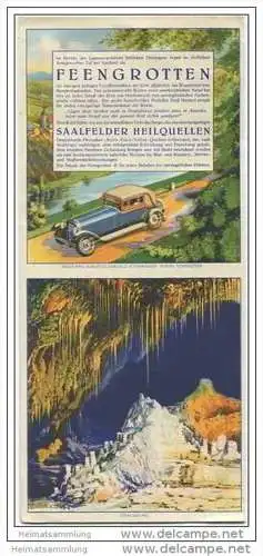 Saalfeld - Feengrotten 30er Jahre - Faltblatt mit 5 Abbildungen