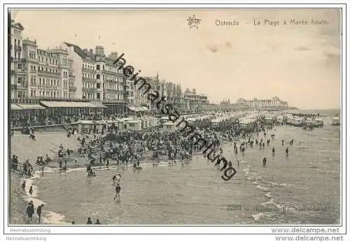 Ostende - La plage à Marée haute