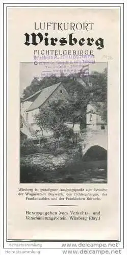Wirsberg 1932 - Faltblatt mit 4 Abbildungen