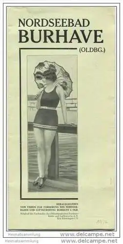 Nordseebad Burhave 30er Jahre - Faltblatt mit 12 Abbildungen