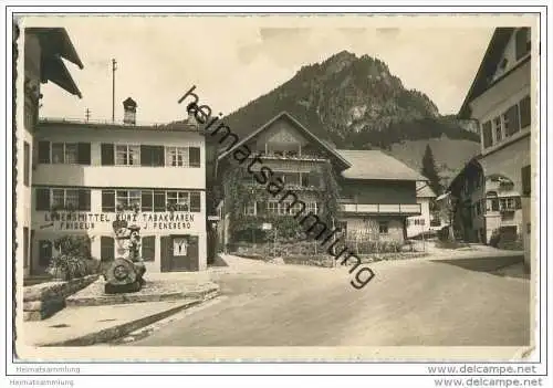 Hindelang Bad Oberdorf - Dorfstrasse - Lebensmittel Kurz - Tabakwaren J. Feneberg  - Foto-AK