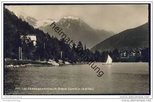 Lac Champex et Grand Combin - Foto-AK