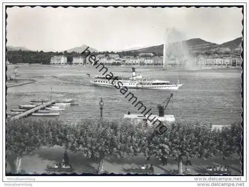 Geneve - Le Jet d' Eau - Dampfer Vevey - Foto-AK Grossformat