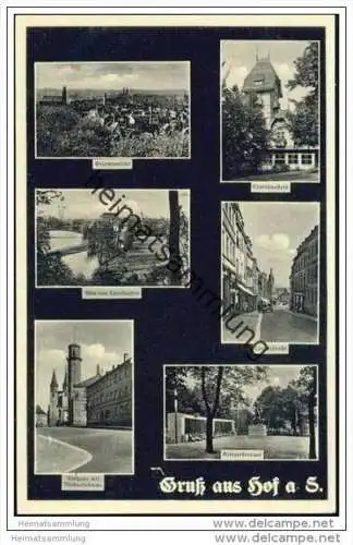 Hof - Lorenzstrasse - Theresienstein - Kriegerdenkmal - Rathaus ca. 1930