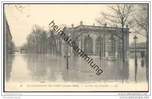 Paris - Inondations de Paris 1910 - La Gare des Invalides