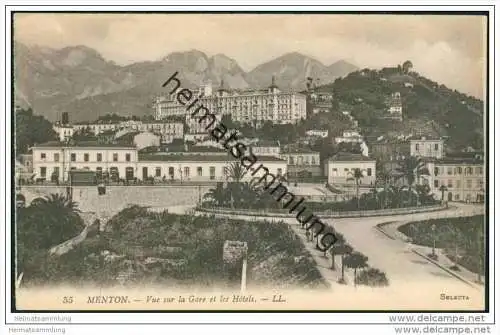 Menton - La Gare et les Hotels ca. 1910