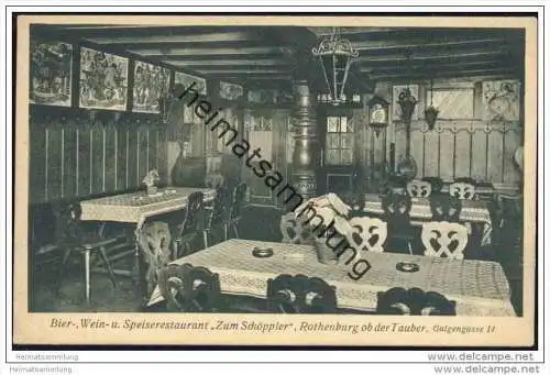 Rothenburg ob der Tauber - Restaurant zum Schöppler - Besitzer Konrad Schmidt - Galgengasse 14 - ca. 1920