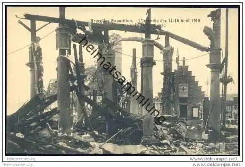 Bruxelles Exposition - L´Incendie des 14-15 Aout 1910