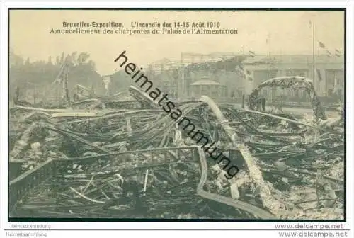 Bruxelles Exposition - L'Incendie des 14-15 Aout 1910