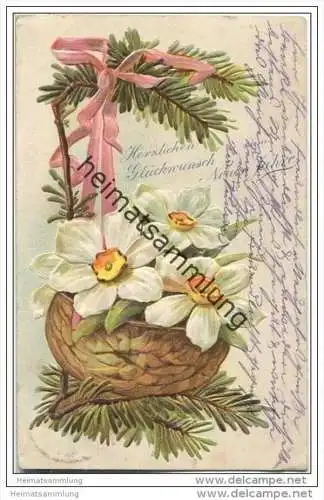 Herzlichen Glückwunsch zum Neuen Jahre - Prägedruck