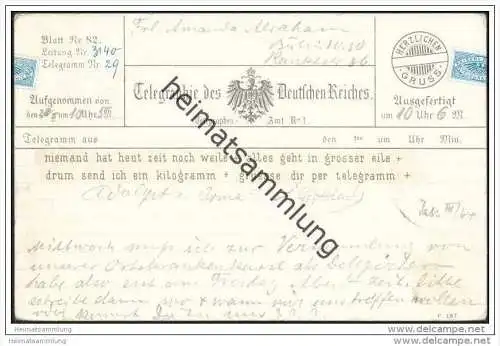 Telegraphie des Deutschen Reiches - Motivkarte - Stempel Berlin W 8 f