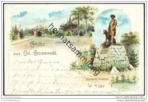Gruss aus Colonie Grunewald - Bismarck-Denkmal - Joachim-Platz