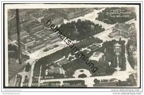 Wien - Hans Sachs - Cafe Restaurant Volksgarten - Fliegeraufnahme ca. 1920