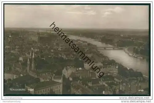 Magdeburg - Luftbild - Total - Foto-AK 20er Jahre
