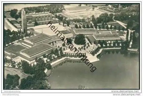 Magdeburg - Luftbild - Ausstellungsgelände - Foto-AK 30er Jahre
