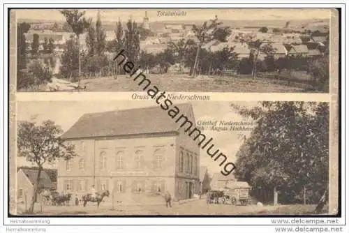 Gruss aus Niederschmon - Totalansicht - Gasthof Niederschmon Inh. August Hochheim - Bierwagen