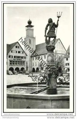 Freudenstadt - Neptunbrunnen mit Rathaus