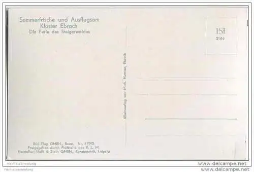 Kloster Ebrach im Steigerwald - Fliegeraufnahme - Foto-AK