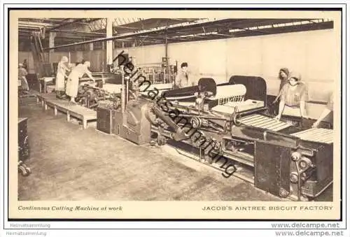 Aintree - W&R Jacobs Biscuit Factory - Continuous Cutting Machine at work ca. 1920