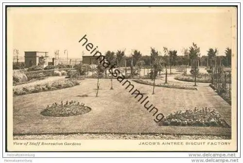 Aintree - W&R Jacobs Biscuit Factory - View of Staff Recreation Gardens ca. 1920
